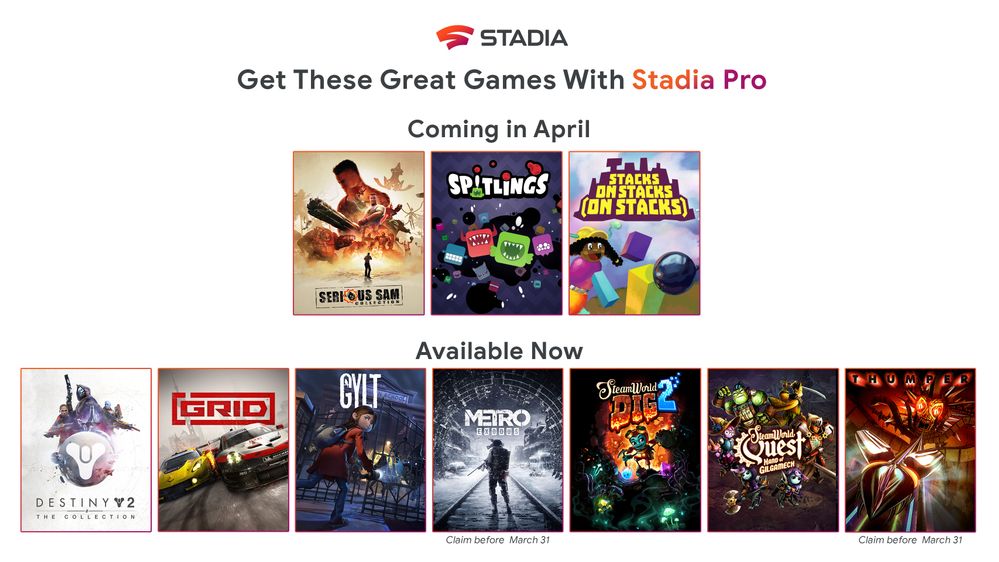 5 neue Stadia Spiele im April